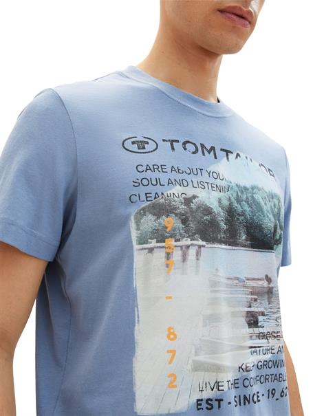 T-Shirt mit Fotoprint greyish mid blue