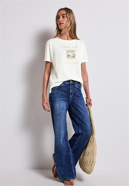 T-Shirt mit Fotoprint off white