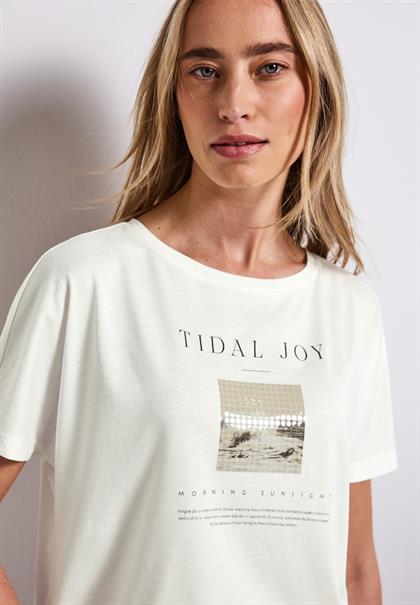 T-Shirt mit Fotoprint off white