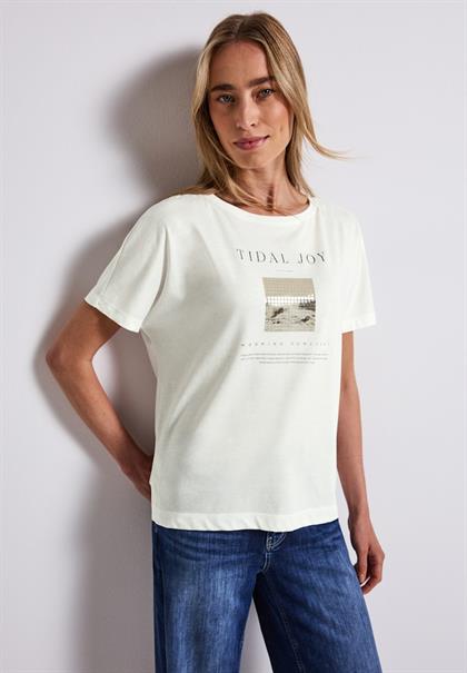 T-Shirt mit Fotoprint off white