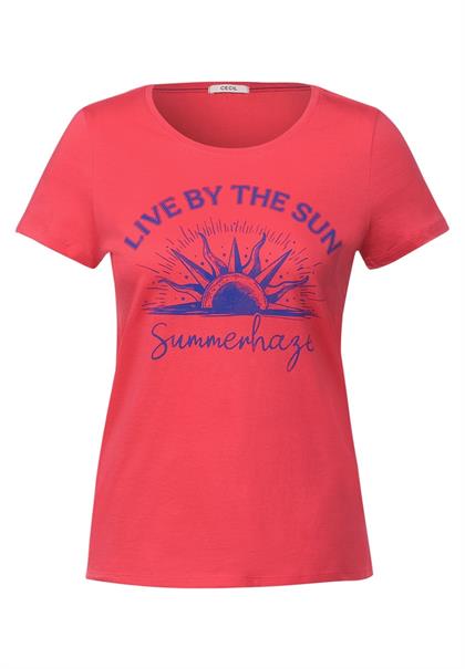 T-Shirt mit Fotoprint sunset coral