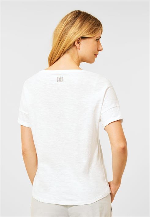 Prøve Trives jeg er tørstig Cecil Damen T-Shirt T-Shirt mit Fotoprint vanilla white bequem online  kaufen bei Tara-M.de