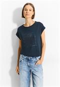 T-Shirt mit Frontprint dark petrol blue