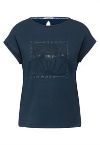 T-Shirt mit Frontprint dark petrol blue