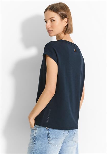 T-Shirt mit Frontprint dark petrol blue