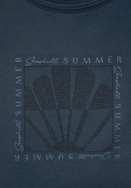 T-Shirt mit Frontprint dark petrol blue