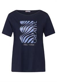 T-Shirt mit Frontprint deep blue