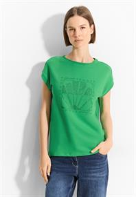 T-Shirt mit Frontprint fresh apple green