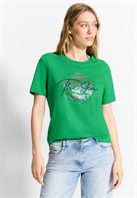 T-Shirt mit Frontprint fresh apple green