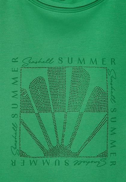 T-Shirt mit Frontprint fresh apple green