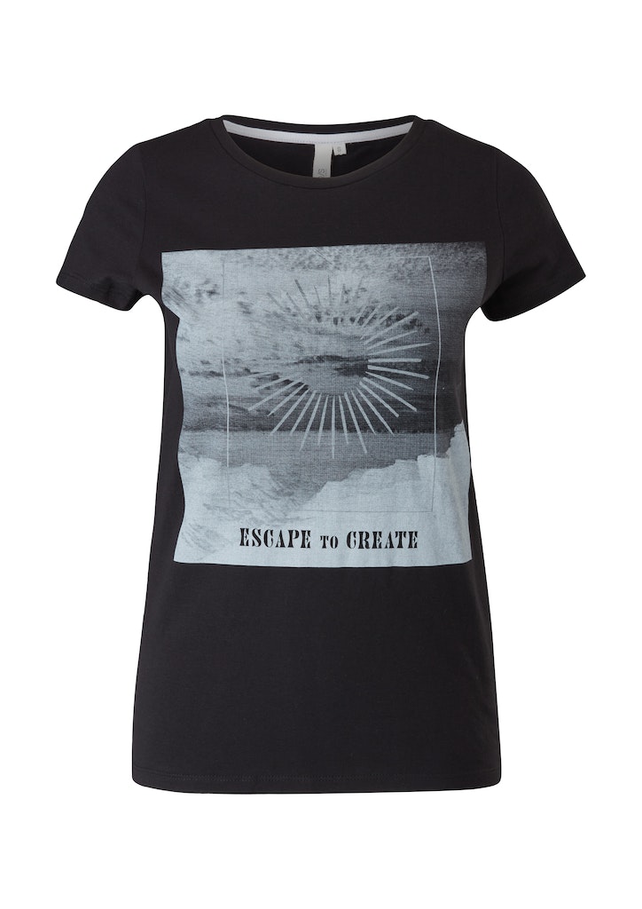 T-Shirt online mit T-Shirt bequem schwarz Damen QS bei Frontprint kaufen