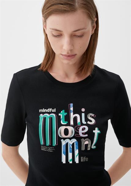T-Shirt mit Frontprint schwarz