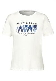 T-Shirt mit Frontprint vanilla white