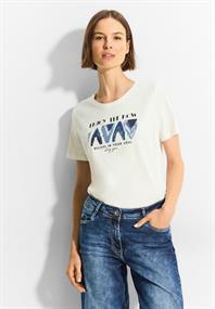 T-Shirt mit Frontprint vanilla white