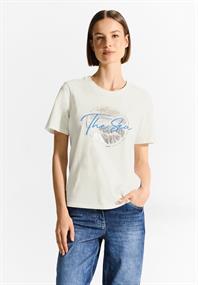 T-Shirt mit Frontprint vanilla white
