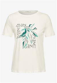 T-Shirt mit Frontprint vanilla white