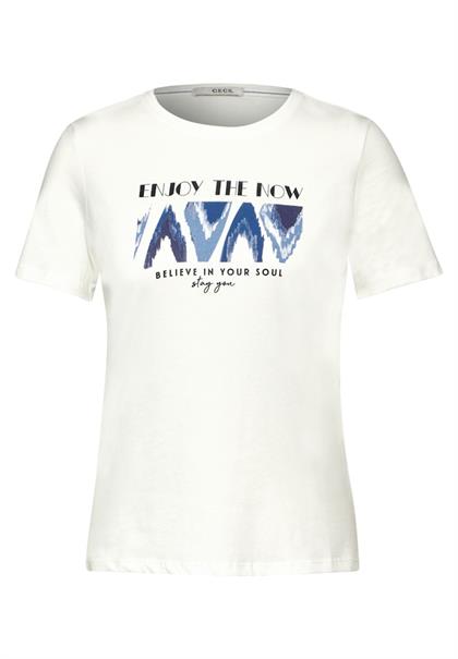 T-Shirt mit Frontprint vanilla white
