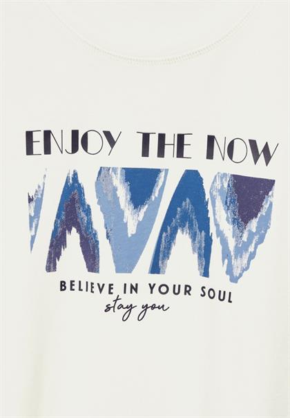 T-Shirt mit Frontprint vanilla white