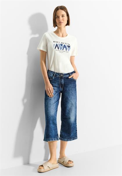 T-Shirt mit Frontprint vanilla white