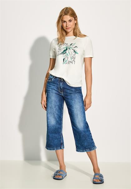 T-Shirt mit Frontprint vanilla white