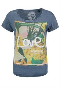 T-Shirt mit Frontprint vintage blue