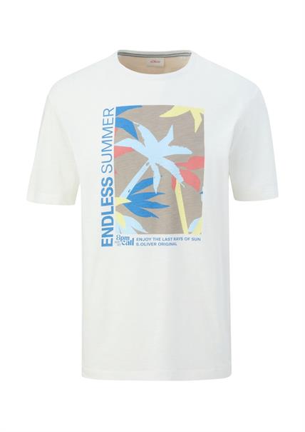 T-Shirt mit Frontprint weiß