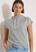 T-Shirt mit Funnel Neck und Streifen urban dark blue