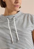 T-Shirt mit Funnel Neck und Streifen urban dark blue