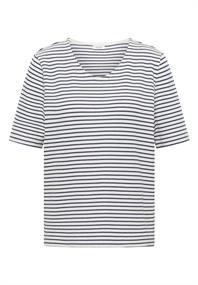 T-Shirt mit gerundetem V-Ausschnitt sporty denim blue