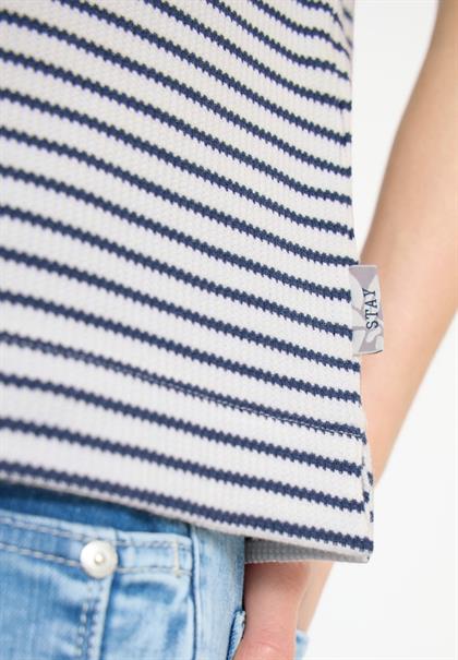 T-Shirt mit gerundetem V-Ausschnitt sporty denim blue