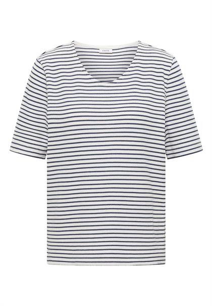 T-Shirt mit gerundetem V-Ausschnitt sporty denim blue