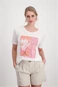 T-Shirt mit Glitzer Print off-white