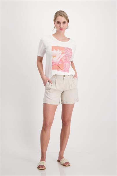 T-Shirt mit Glitzer Print off-white