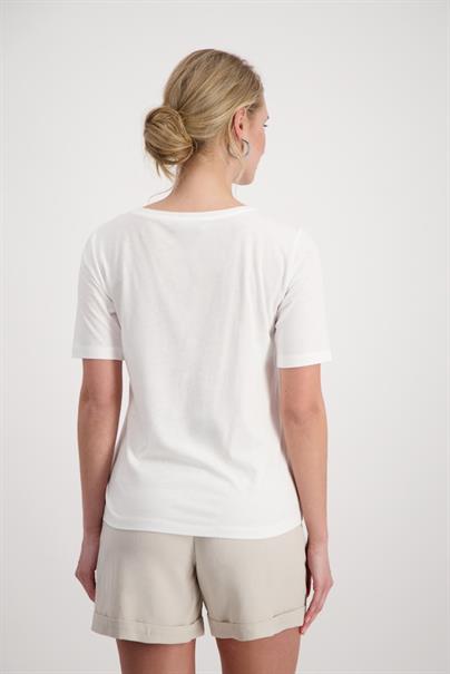 T-Shirt mit Glitzer Print off-white