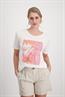 T-Shirt mit Glitzer Print off-white