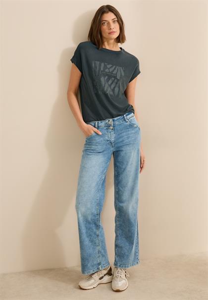 T-Shirt mit Glitzer-Print slate khaki