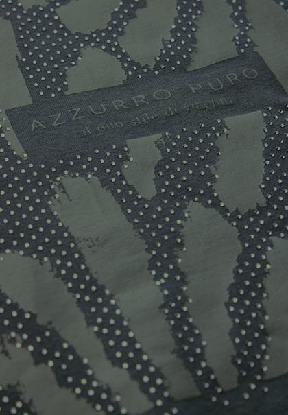 T-Shirt mit Glitzer-Print slate khaki