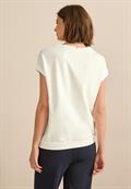 T-Shirt mit Glitzer-Print vanilla white