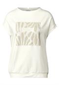 T-Shirt mit Glitzer-Print vanilla white