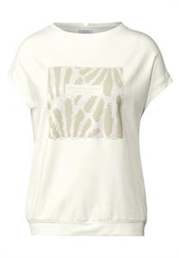 T-Shirt mit Glitzer-Print vanilla white