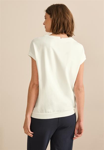 T-Shirt mit Glitzer-Print vanilla white