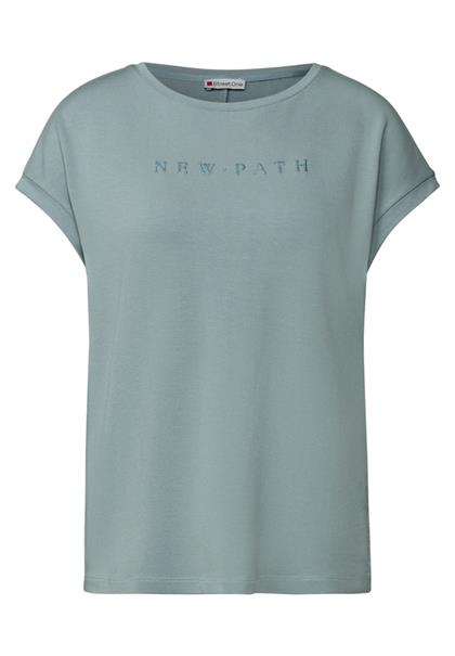 T-Shirt mit Glitzerdetails arona blue