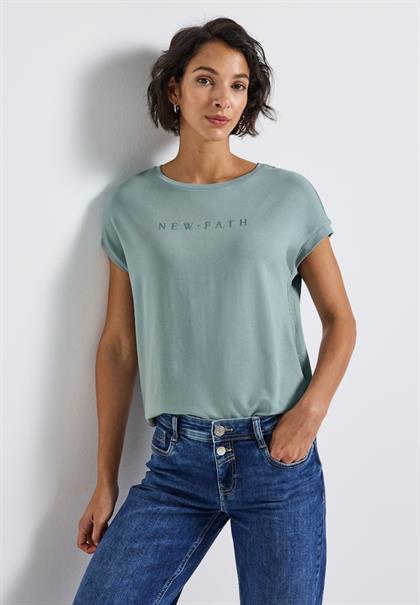 T-Shirt mit Glitzerdetails arona blue