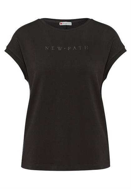 T-Shirt mit Glitzerdetails deep roast brown