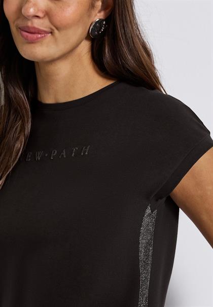 T-Shirt mit Glitzerdetails deep roast brown
