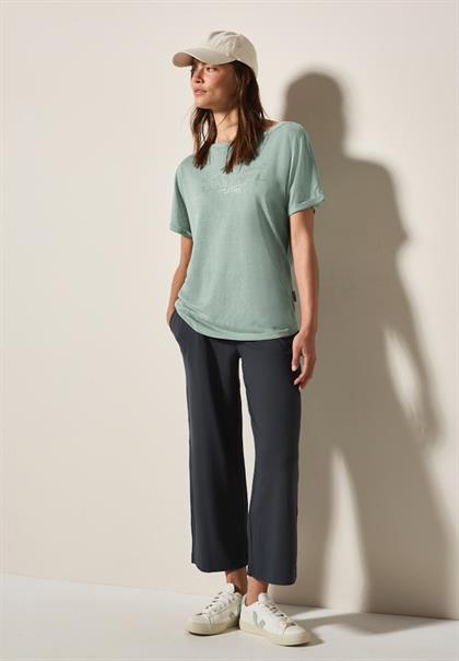 T-Shirt mit grafischem Print ice sage green