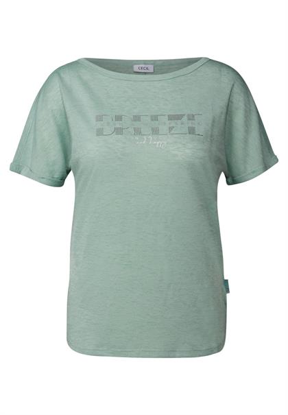 T-Shirt mit grafischem Print ice sage green