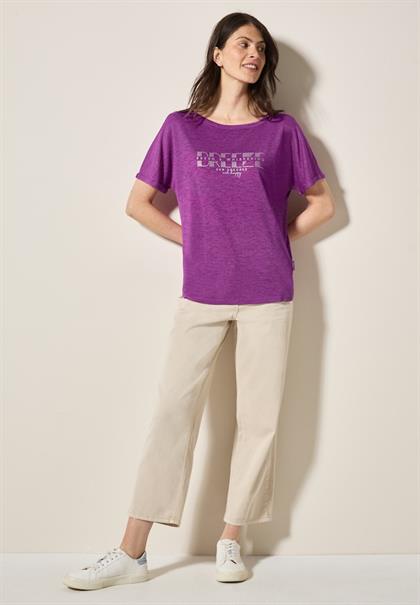 T-Shirt mit grafischem Print magenta lacquer