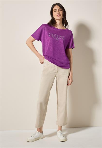T-Shirt mit grafischem Print magenta lacquer