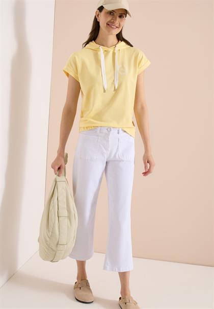 T-Shirt mit Hoodie und Printdetail buttermilk yellow